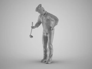 Cooking Man 3D Print Model