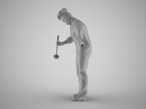 Cooking Man 3D Print Model