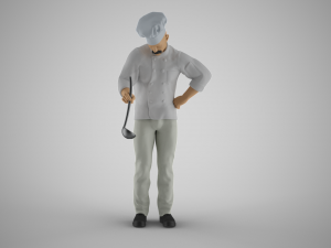 Cooking Man 3D Print Model