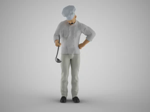 Cooking Man 3D Print Model