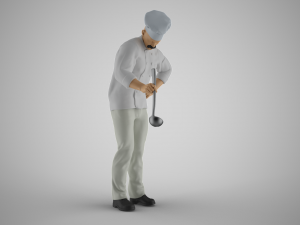 Cooking Man 3D Print Model