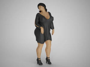 Reckless Heavy Woman 3D Print Model