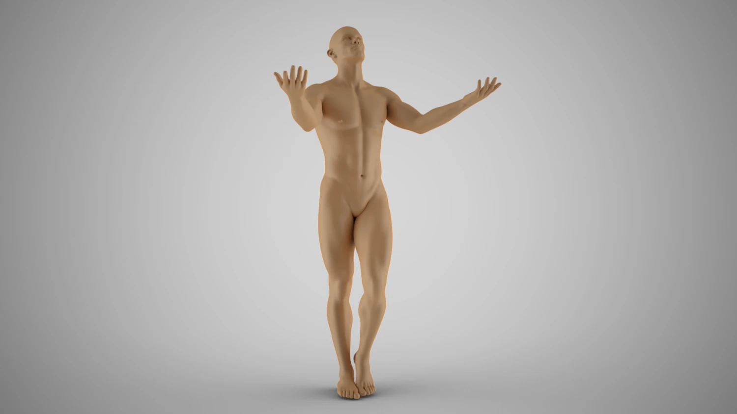 Man with Hands up Artistic Pose 3D Print Model .c4d .max .obj .3ds .fbx .stl .blend