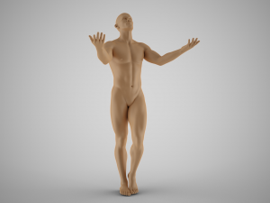 Man with Hands up Artistic Pose 3D 프린트 모델