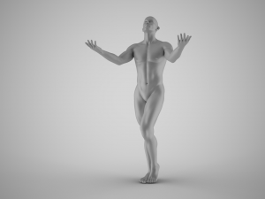 Man with Hands up Artistic Pose Modèles 3D en vedette