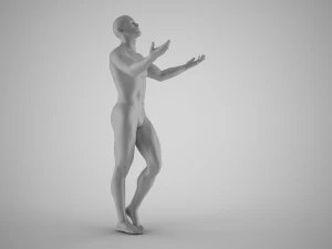 Man with Hands up Artistic Pose 3D Print Model