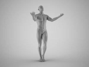 Man with Hands up Artistic Pose 3D Print Model