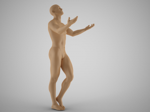Man with Hands up Artistic Pose Modèles 3D en vedette
