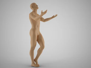 Man with Hands up Artistic Pose 3D Print Model