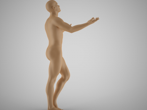 Man with Hands up Artistic Pose Modèles 3D en vedette