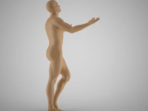 Man with Hands up Artistic Pose 3D Print Model