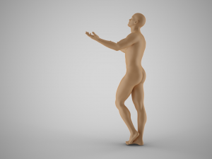 Man with Hands up Artistic Pose Modèles 3D en vedette
