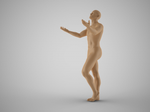 Man with Hands up Artistic Pose Modèles 3D en vedette