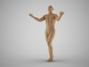 Man with Hands up Artistic Pose 3D Print Model