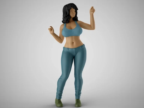 Kız Eğleniyor 4 3D Baskı Modeli