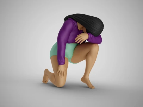 Yorgun Kız 3D Baskı Modeli