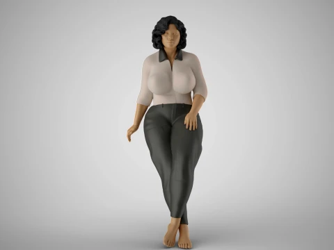 Kilolu kadın eğilerek 3D Baskı Modeli