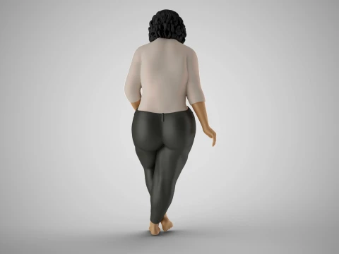 Overweight Woman Leaning 3D Print Model