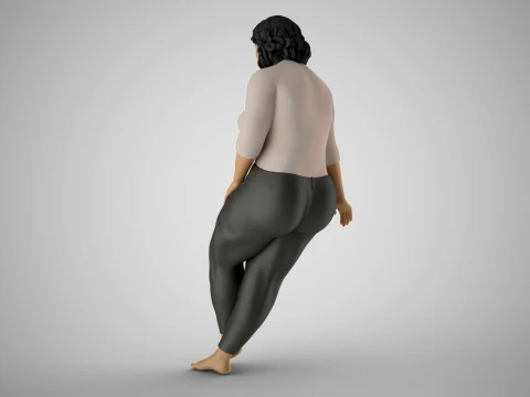 Overweight Woman Leaning 3D Print Model