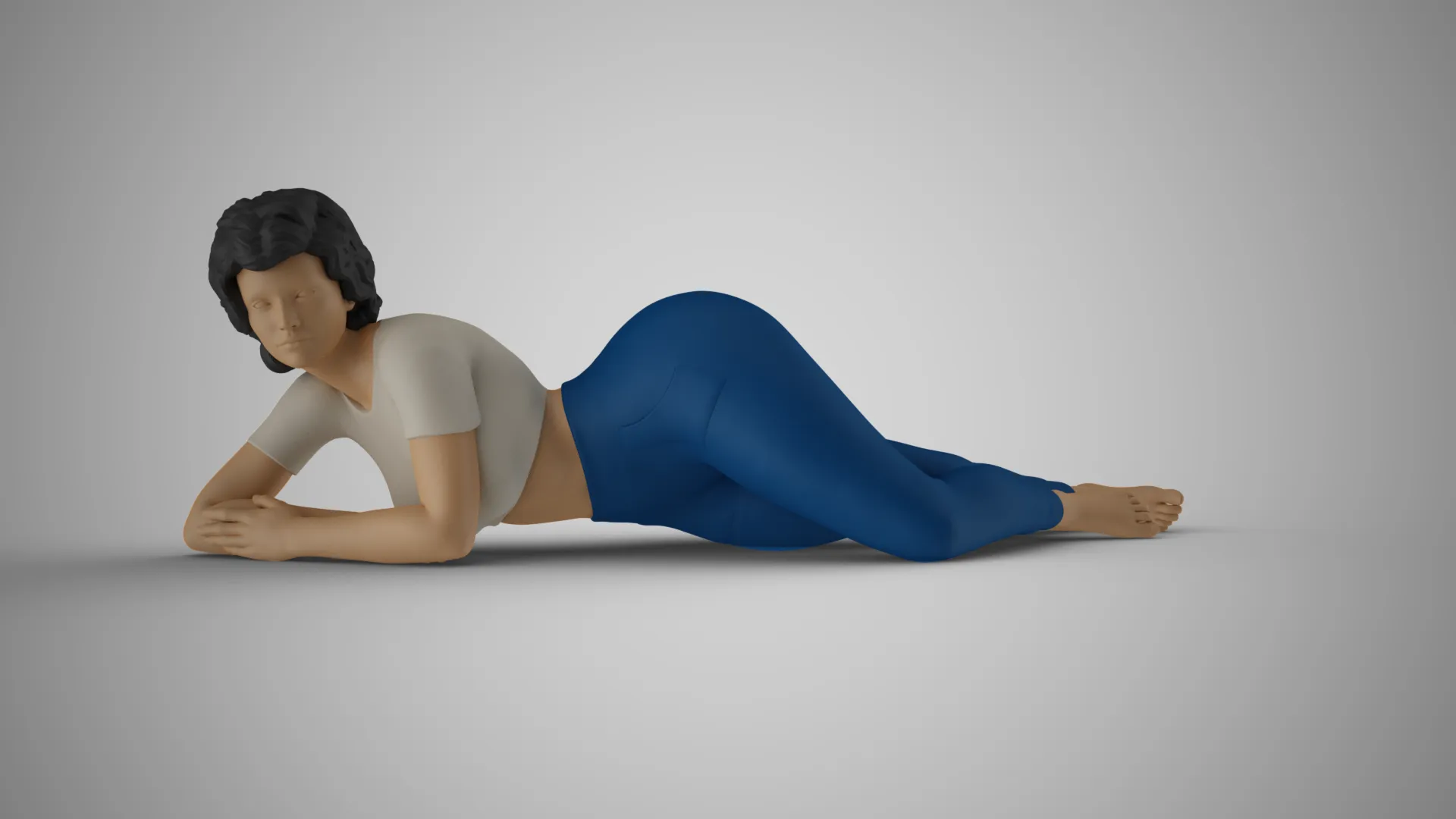 Woman Lying 3D Print Model .c4d .max .obj .3ds .fbx .stl .blend 