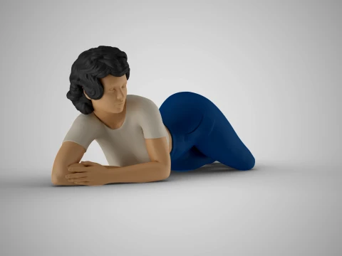 Woman Lying 3D Print Model