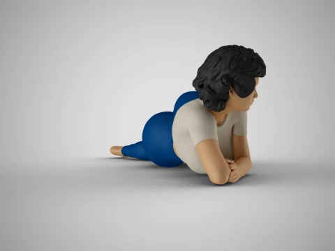 Woman Lying 3D Print Model