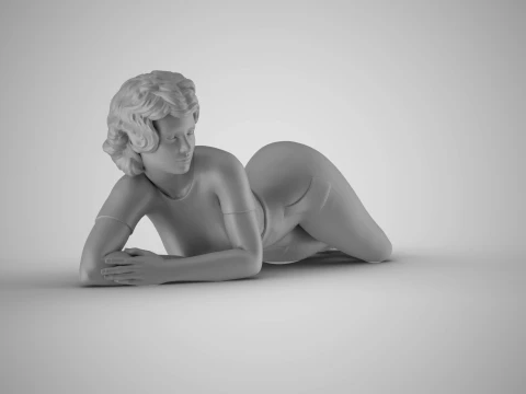 Woman Lying 3D Print Model