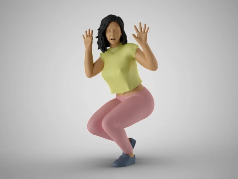 Chica asustada Modelo de impresión 3D