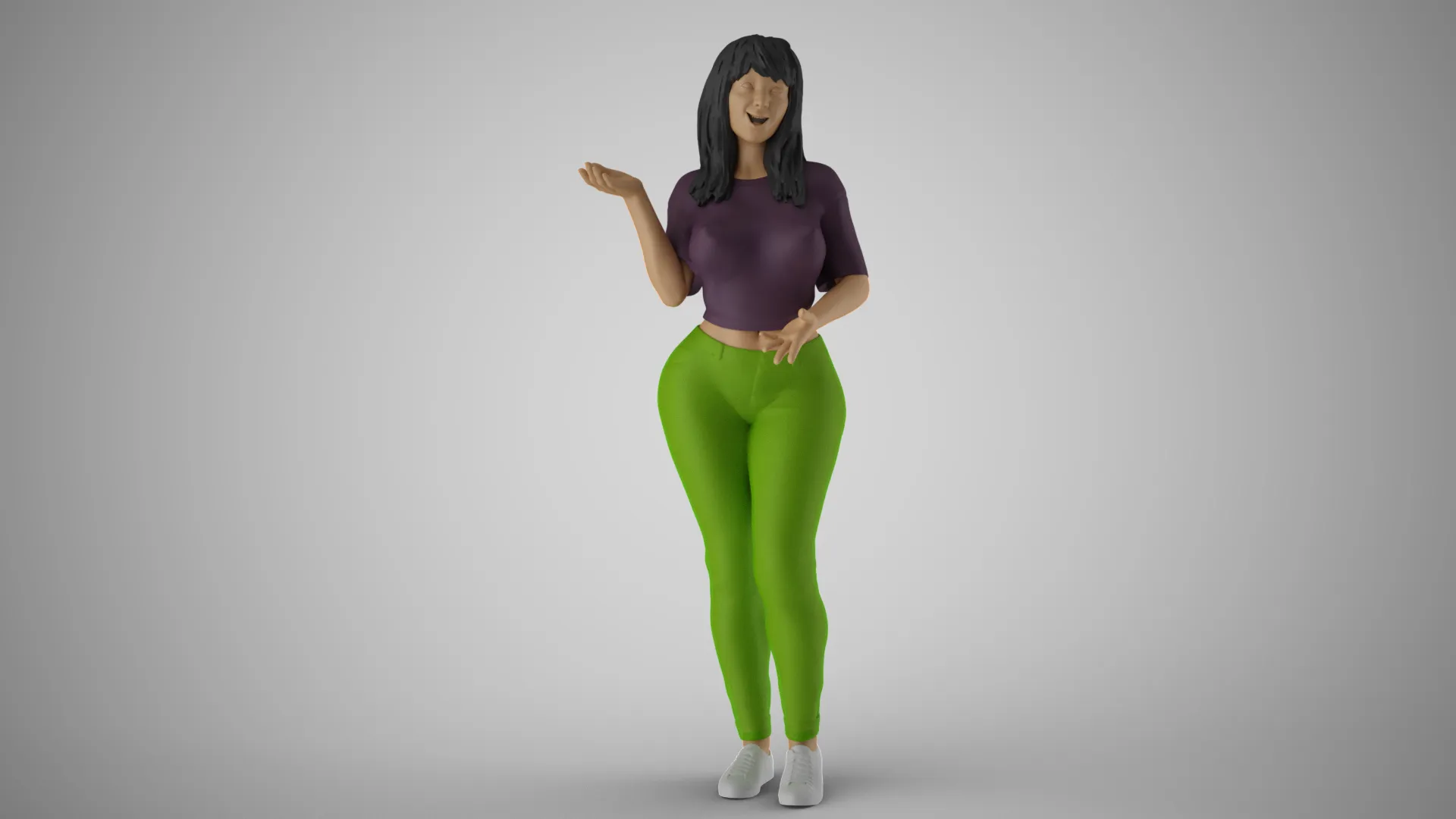 Surprised Girl 3D Print Model .c4d .max .obj .3ds .fbx .stl .blend 