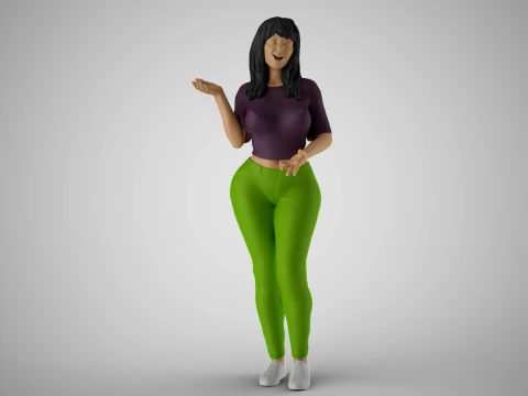 Fille surprise Modèles 3D en vedette