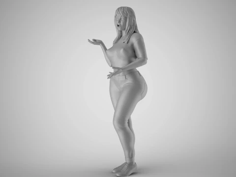 Surprised Girl 3D Print Model