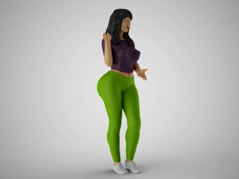 Surprised Girl 3D Print Model