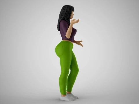 Surprised Girl 3D Print Model