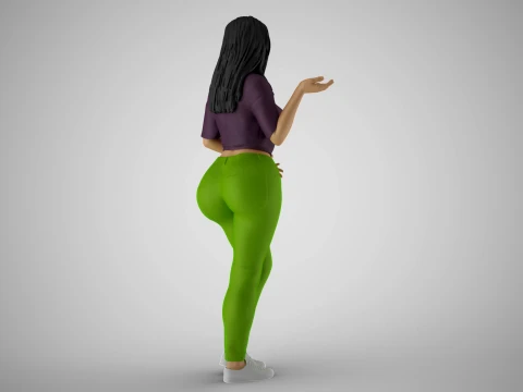 Surprised Girl 3D Print Model