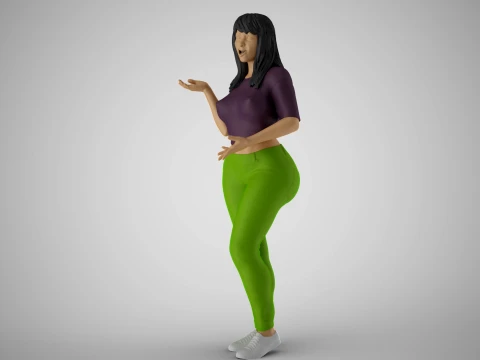 Surprised Girl 3D Print Model