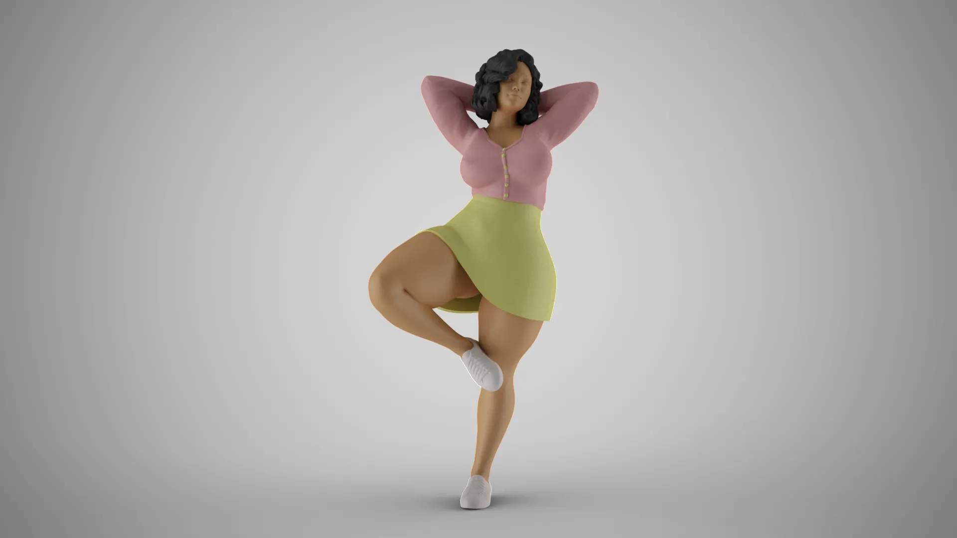 Hopeful Girl 3D Print Model .c4d .max .obj .3ds .fbx .stl .blend