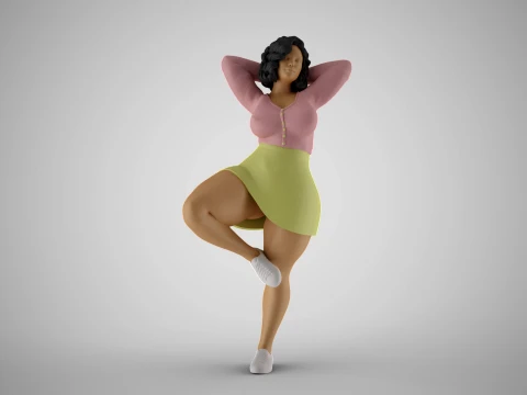 Fille pleine d'espoir Modèles 3D en vedette