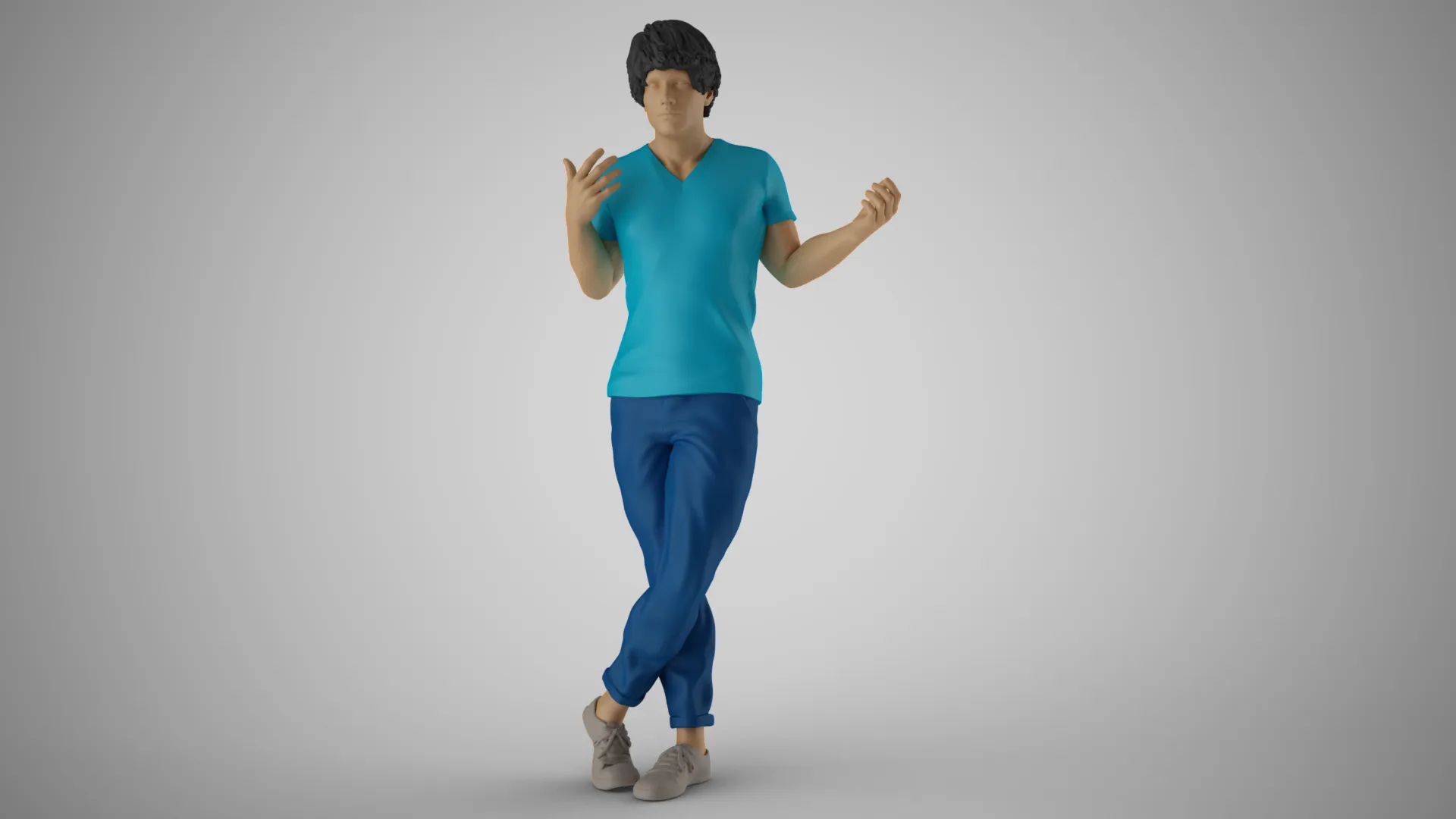 Expressive Man 3D Print Model .c4d .max .obj .3ds .fbx .stl .blend 