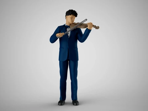 Homme violoniste Modèles 3D en vedette