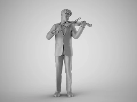 Violinist Man 3D Print Model
