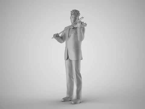 Violinist Man 3D Print Model