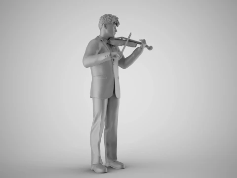 Violinist Man 3D Print Model