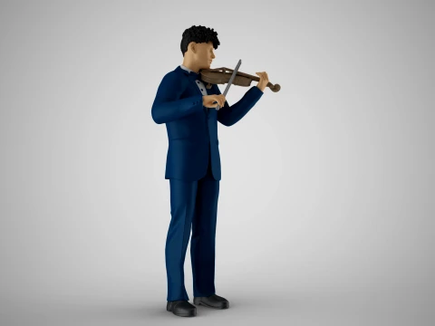 Violinist Man 3D Print Model