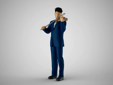 Violinist Man 3D Print Model