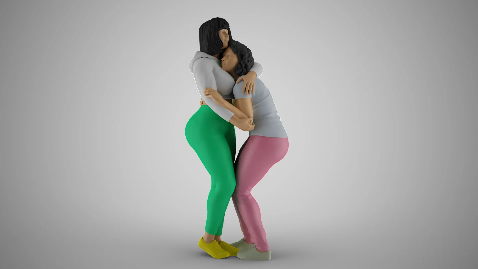 Hug Tenderly 3D Print Model .c4d .max .obj .3ds .fbx .stl .blend 