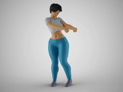 Fille tirant la corde Modèles 3D en vedette
