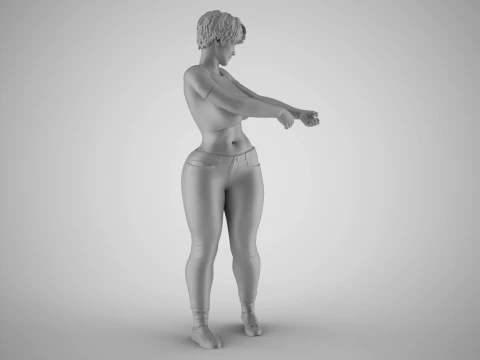 Girl Pulling Rope 3D Print Model