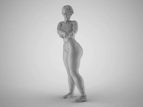 Girl Pulling Rope 3D Print Model