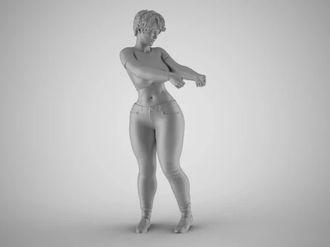 Girl Pulling Rope 3D Print Model
