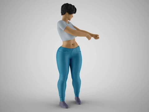 Girl Pulling Rope 3D Print Model